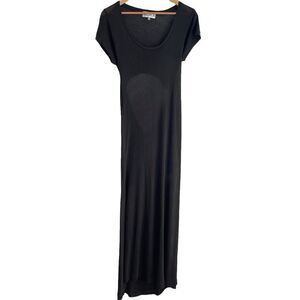 Wildfox Short Sleeve Maxi Dress Military Green Bodycon with Back Cut Out